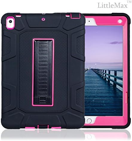 Pro 10.5 Inch Case,LittleMax [Heavy Duty] Kickstand Full Body Protective Case Dual Layer Hybrid Impact iPad Pro 10.5-Inch 2017 Model Cover[Free Cleaning Cloth,Stylus Pen]-02 Black+Rose