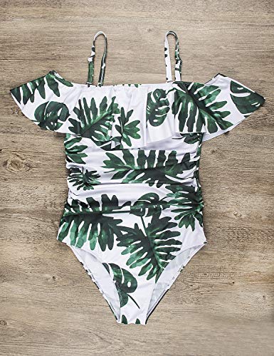 [- Blooming Jelly Womens Plus Size Swimwear One Piece Swimsuit Retro Vintage Runched Tummy Control