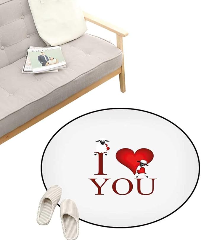 I Love You Home Decor Alfombra de área de Dibujos Animados Estilo