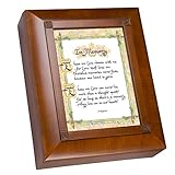 Cottage Garden in Memory Old World Script Woodgrain Remembrance Keepsake Box