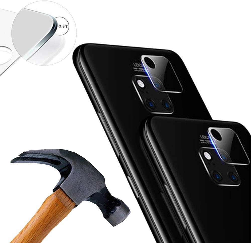 Lusee 2 x Pack Back Camera Lens Protector for Huawei Mate 20 X 5G 7.2 Inch Flexible Tempered Glass Fiber Membrane Protective Lensprotector