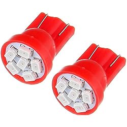 10x T10 194 168 Dash Instrument Red LED Light Bulbs