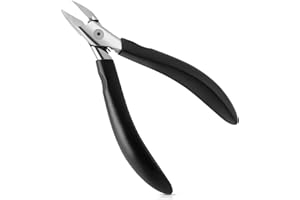 Tisojpod Nail Clippers,Toenail Clipper for Ingrown or Thick Toe Nails,Fingernail Clipper for Men Women Seniors with Stainless Steel Straight Blade Soft Handle Nail Cutter Black