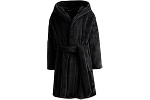 DNggAND Boys Girls Bathrobes,Toddler Boy Girl Robes,Children's Plush Soft Coral Fleece Hooded Pajamas Sleepwear for Kids
