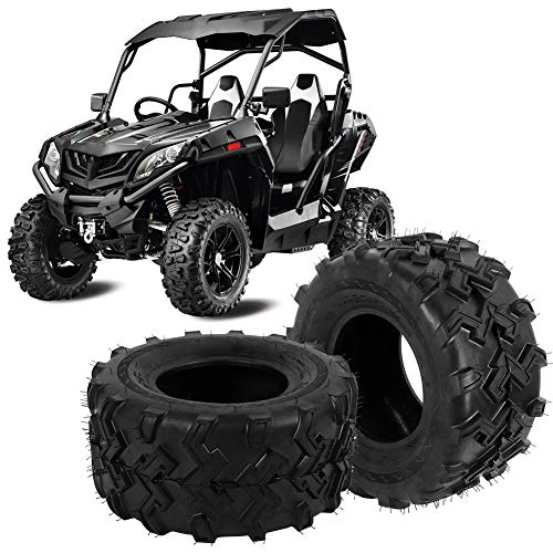 Qiilu Dual ATV UTV Tires 22x10-10 6 PR Tubeless Tires, Off-Road ATV Mud Tires, Rubber Sport Tires Replacement for Go Kart, Golf Cart, Lawn Mower, Quad ATV, UTV (2 PCS)
