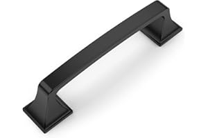Amerdeco 10 Pack Matte Black 3-3/4 Inch(96mm) Hole Centers Kitchen Cabinet Pulls Hardware Kitchen Handles for Cabinets Cupboard Handles Drawer Pulls