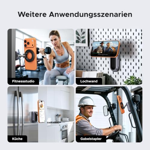UGREEN Magnetic Mobile Phone Stand 360° Rotatable Portable for Gym | Double-sided strong magnetic, easy to install, foldable and portable, suitable for most mobile phones