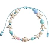 Boho Beach Anklet Women Beach Bead Woven Anklet Chain Plated Dainty Starfish Turtle Summer Simple Foot Jewelry Ankle Bracelet