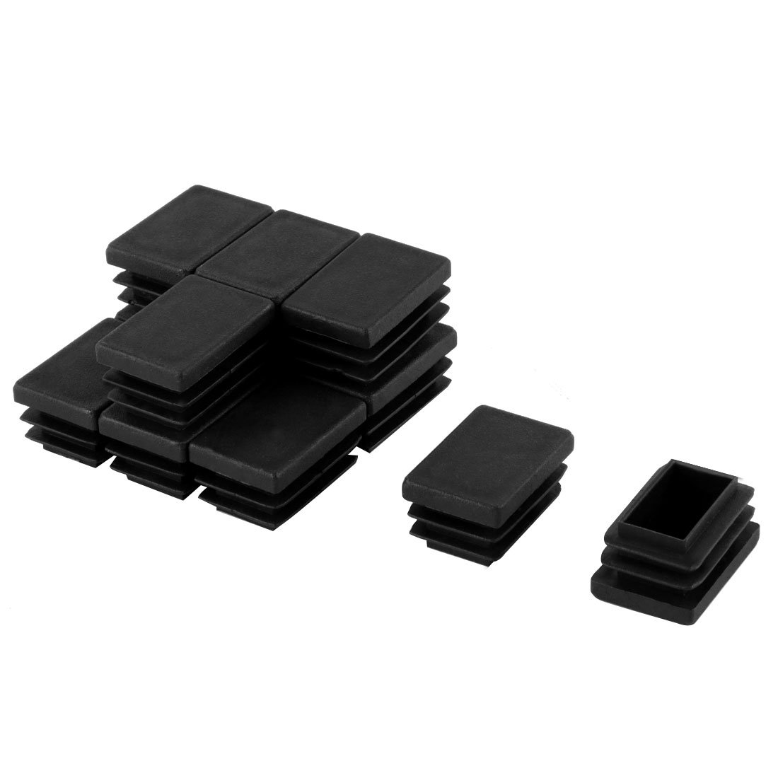 sourcing map Rectangle Caps Blanking End Pipe Tube Inserts 20mmx30mm 12 Pcs