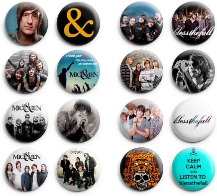 Of Mice &amp; Men / Blessthefall Pinback Buttons 16Pcs 1.25 inch Best For Jacket,T-Shirts Mix Set