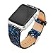 iWatch Band,KuToo 3D Bling Glitter Leather Watch Band Wristband Bracelet Strap For Apple Watch Band Series1 2 3 Smart Watch Strap Acessory (42mm Black Blue)