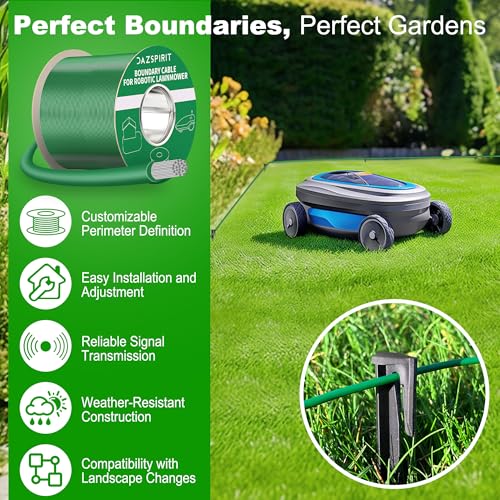 DazSpirit 250 m Delimitor Cable for Robot Lawnmower + 150 Pins, 20 Cable Connectors, 10 Terminals Connection, Accessory Kit Compatible with Gardena Bosch Husqvarna Worx Honda Robomow USW