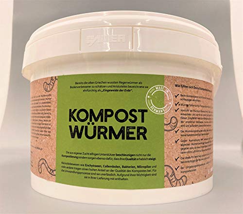 Kompostwürmer Kaufen 300 Stück in Spezialeimer Kompostbeschleuniger Garten Wurmkomposter Wurmkiste Lebend Regenwürmer