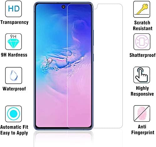 2 Pack Tempered Glass Screen Protector For Galaxy S10 Lite 2020 / A91 Scratch Resistance Protection 9H Hardness HD Transparent Shatter Proof Film Compatible with Samsung Galaxy S10 Lite 2020 - Image 3