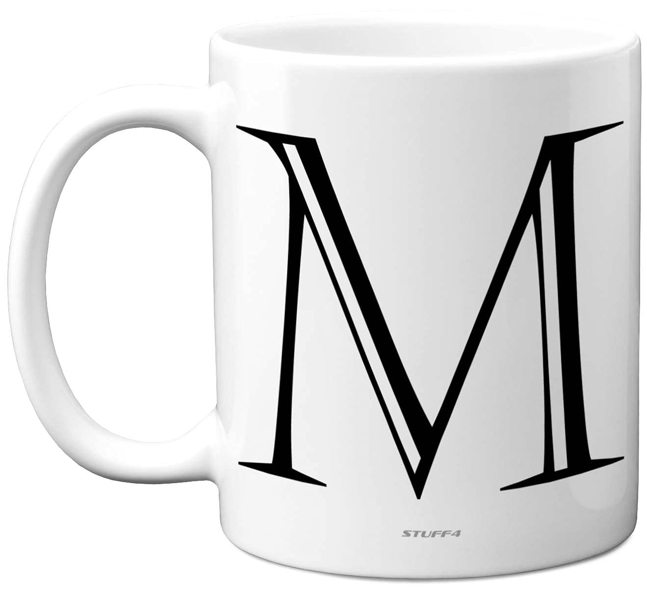 Stuff4 Personalised Alphabet Initial Mug - Letter M Mug, Gifts for Him Her, Fathers Day, Mothers Day, Birthday Gift, 11oz Ceramic Dishwasher Safe Anniversary, Valentines, Christmas, Retirement