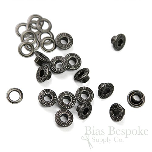 Set of 144, SOL Texture, Size #00 Grommets, Antique Silver