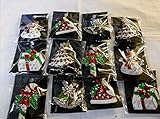 12PCS/Pack Rhinestone Crystal Christmas Brooch Pin Set for Christmas Decorations Ornaments Gifts