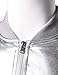 JOGAL Mens Metallic Nightclub Styles Zip Up Varsity Baseball Bomber Jacket XX-Large Silver