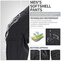 linlon Men's Snow Ski Waterproof Fleece Lined Pants