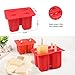 Popsicle Molds - MYOLDSX Silicone Classic Pop Molds with Seal Lid and 50 Wooden Sticks, FDA Approved, Easy-release, BPA-free - Red