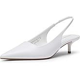 DREAM PAIRS Women's Kitten Heels Slingback Low Closed Toe Comfortable Pumps Pointed Toe Wedding Party Elegant Dress Shoes