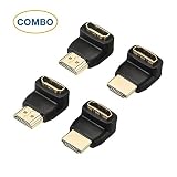 DIZA100 4-Pack HDMI Right Angle Connectors,2-Pack 90 Degree and 2-Pack 270 Degree HDMI Male to Female Adapters