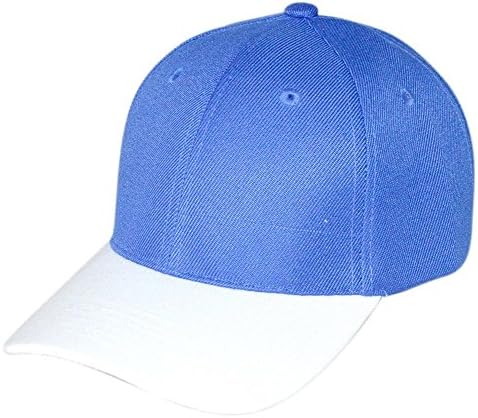 QML Plain Baseball Blank Cap Solid Color Velcro Adjustable ( 31 Colors ) (ROYAL BLUE/WHITE)