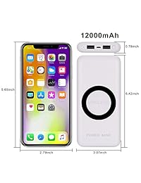 Cargador inalámbrico banco de la energía, coeuspow almohadilla de carga para Samsung Galaxy S7 S6 Note 7 5, Nokia Lumia 950 XL 920, LG Optimus Vu2 HTC 8 X con 2 USB puerto, Blanco