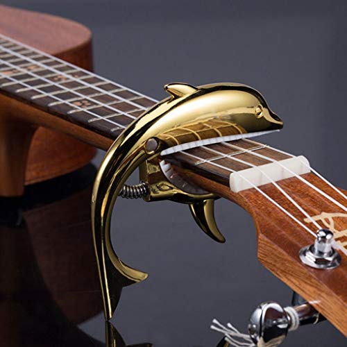 XKSIKjian's Guitar Accessorie, Dolphin Capo Clamp Metal Change Tone Clip Acoustic General Musical Instrument Accessories - Black