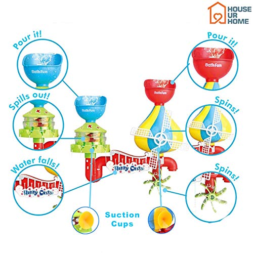 House Ur Home Baby Bath Toy -Waterfall Water Station with 5 Stackable Cups by Enhance Your Babyâ€™s Thinking Ability and Creativity Great Toy for Boys - Girls-Toddlers