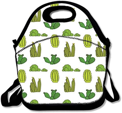 Custom Lunch Bag for Women Insulated Customizable Your Picture Lunch Tote for Girls Personalized Gifts for Kids (Cactus Wallpaper)