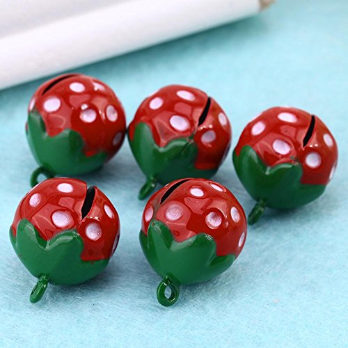 Jocestyle Pet Costume Accessories Dog Cat Small Bells Strawberry Crafts Necklace Pendant (Including 5pcs/set)