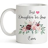 Fatbaby Best Daughter-In-Law Ever Coffee Mug, Birthday Thanksgiving Christmas Valentine's Day Mother's Day Gifts for Daughter In Law Tea Cup 11 oz