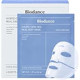 BIODANCE Hydro Cera-nol Real Deep Mask, Hydrating Overnight Hydrogel Face Mask, Moisturizing, Redness Reducing, Quick Soothing, After Sun Care, Sunburn Relief, Korean Skin Care |1.19oz(34g) x4ea