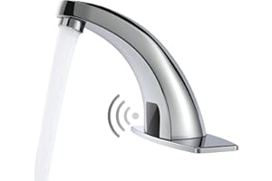Greenspring Touchless Bathroom Sink Faucet Commercial Hands Free Automatic Sensor Faucet by AC/DC Powered with Control Box and Temperature Mixer, Chrome