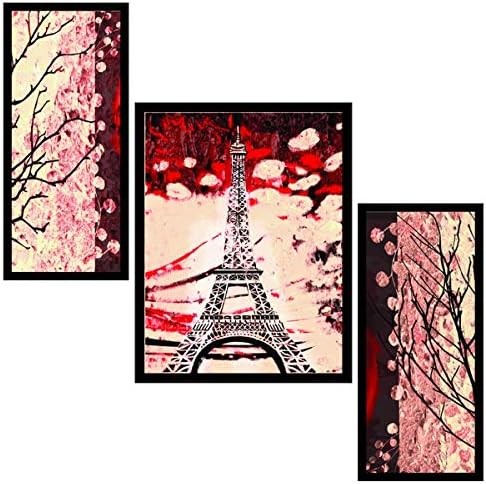 Miniscape Eiffel Tower Abstract Synthetic Wall Frame Painting- MP048C1F3
