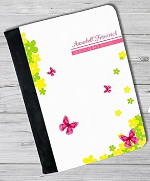 Kinder Zeugnismappe Dokumentemappe Zeugnisse Ordner A4 mit Namen persönlich einzigartig individuell Schmetterling Blume