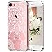 Clear iPhone 7 Case for girls, iPhone 8 Case,LUHOURI White Henna Mandala Floral Case, Transparent Plastic with Clear TPU Bumper Protective Back Phone Case Cover for iPhone 7/iPhone 8 (4.7 Inch)
