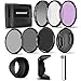 NEEWER 62mm ND Filter Kit and Lens Accessories, ND2 ND4 ND8 UV FLD CPL(Circular Polarizing) Filter Set with Lens Cap/Tulip Shaped Lens Hood