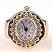 Womens Rose Gold Silver Crystal Quartz Finger Ring Watch with Gift Box (Gold Oval)
