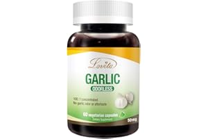 Lovita Odorless Garlic 5000mg, Maximum Strength with 1.25% Allicin, Powerful Immune and Cardiovascular System Support Formula, 60 Vegetarian Capsules (2 Month Supply)