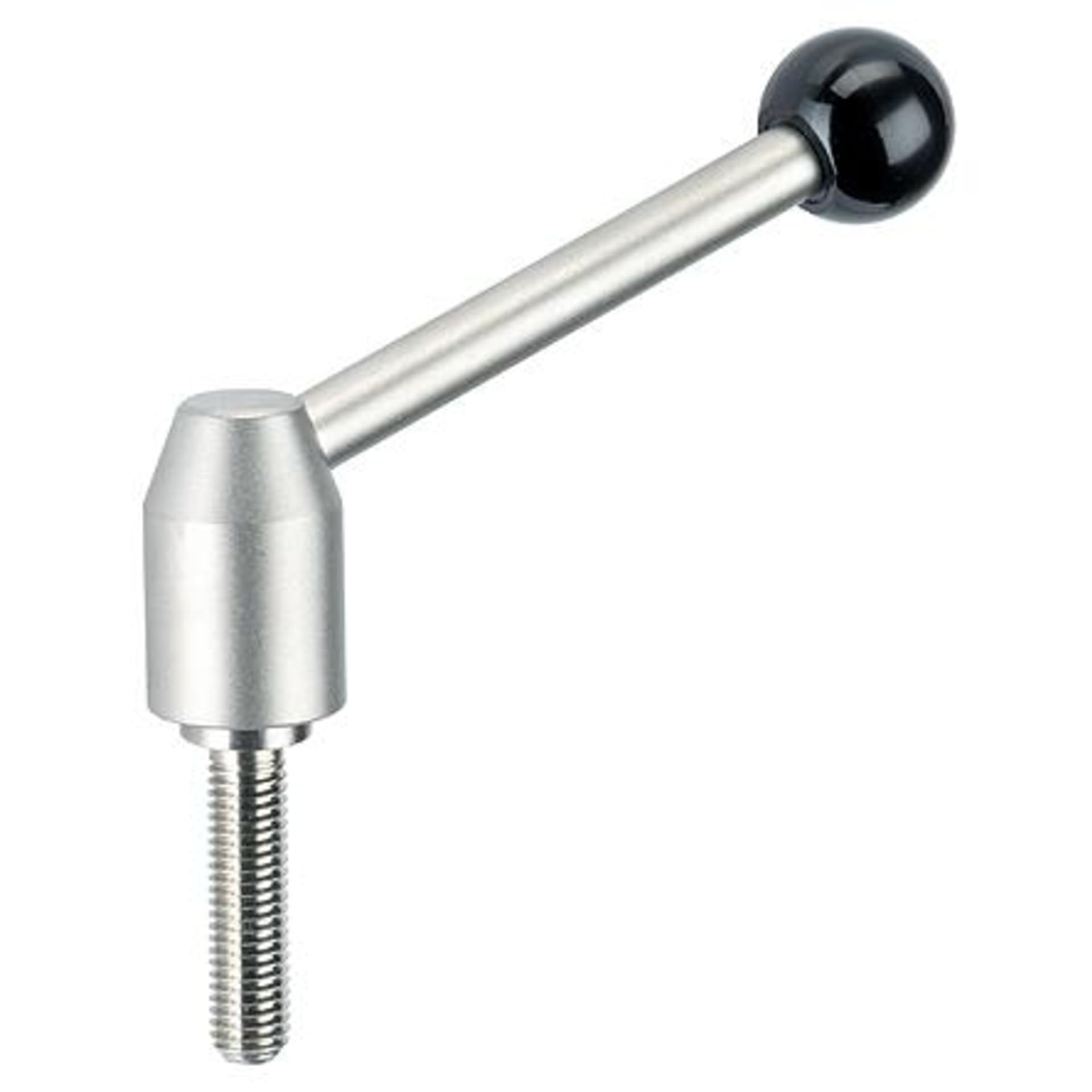 HALDER 24440.0712 Adjustable Tension levers/with Screw, Black, d1=21 mm / d2=M8 / l1=50 mm/Rostfreier Stahl