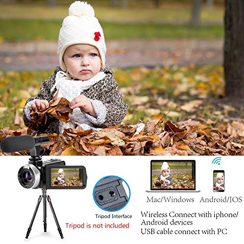 1 Camcorder+Vlogging+Microphone+Rotatable+Time+Lapse