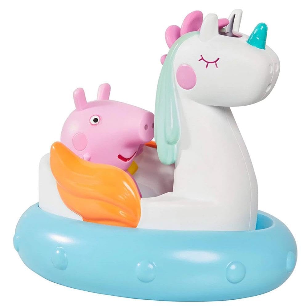 Toomies Peppa Pig Peppa's Unicorn Bath Float, Baby Bath Toys, Kids Bath Toys for Water Play, Fun Bath Accessories for Babies & Toddlers, Suitable for 18 Months, 2, 3 & 4 Year Olds, White
