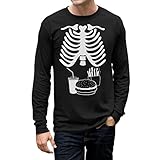 TeeStars Men's - Skeleton Junk Food Belly Xray Long Sleeve T-Shirt
