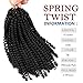 3 Pack Spring Twist Ombre Colors Crochet Braids Synthetic Braiding Hair Extensions 8 Inches 50 Strands/pieces (8 INCHES, Black)