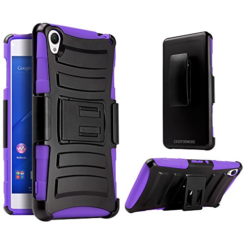 Sony-Xperia-Z3-Case-CASEFORMERS-Duo-Armor-for-Sony-Xperia-Z3-Combo-Case-with-Stand-and-Holster--Purple