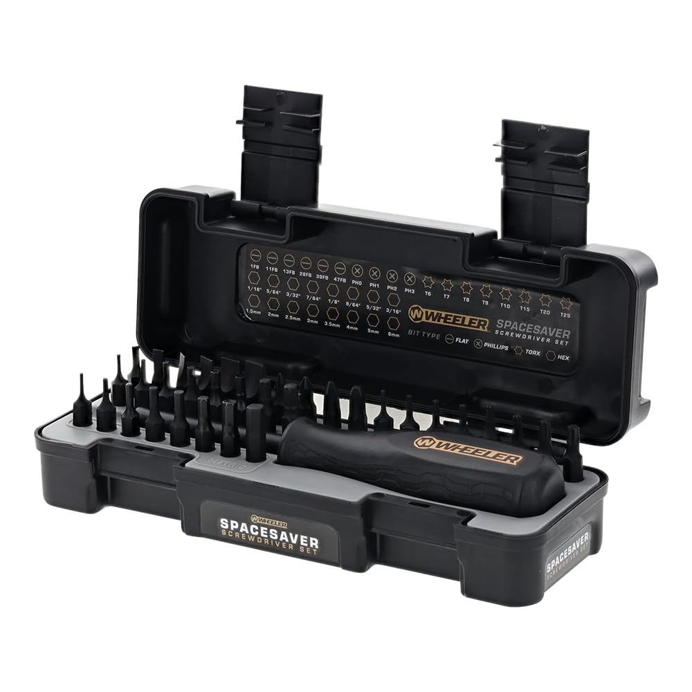 Photo 1 of Wheeler Space Saver Screwdriver Set with Magnetic Screwdriver Handle, Bit Assortment and Storage Case for Maintenance