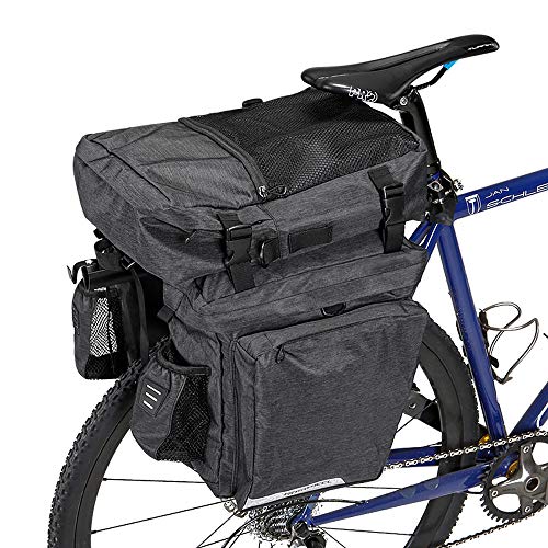 COTEetCI Bicycle Trunk Bag Multifunction Saddle Rack Bag with Detachable Top Bag Waterproof Pannier Bike Rear Seat Bag Cycling Cargo Carrier