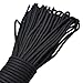 100ft Type III 7 Strand Core Paracord 550 Parachute (16# Black)